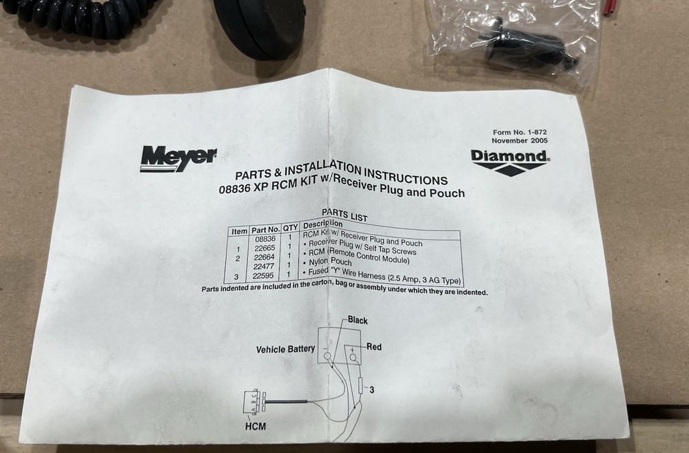 Genuine MEYER Diamond Snowplow Plow Control Remote Module Kit 08836 NOS