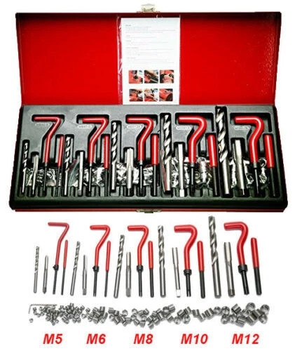 M5 M6 M8 M10 M12 Helicoil Thread Repair 131Pcs Kit & Metric Rethreading Tool Kit