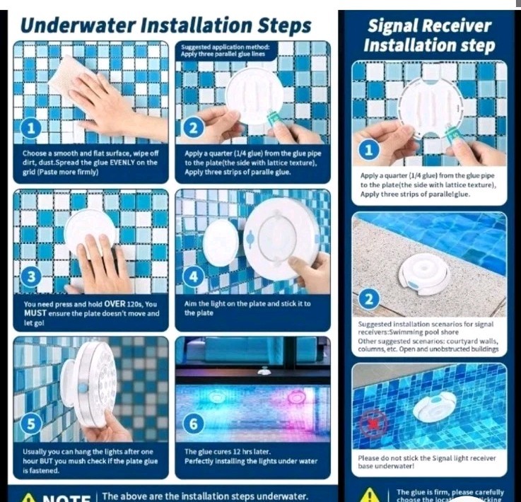 Rechargeable Submersible LED Pool Lights Wireless APP Control Waterproof 4 Pack