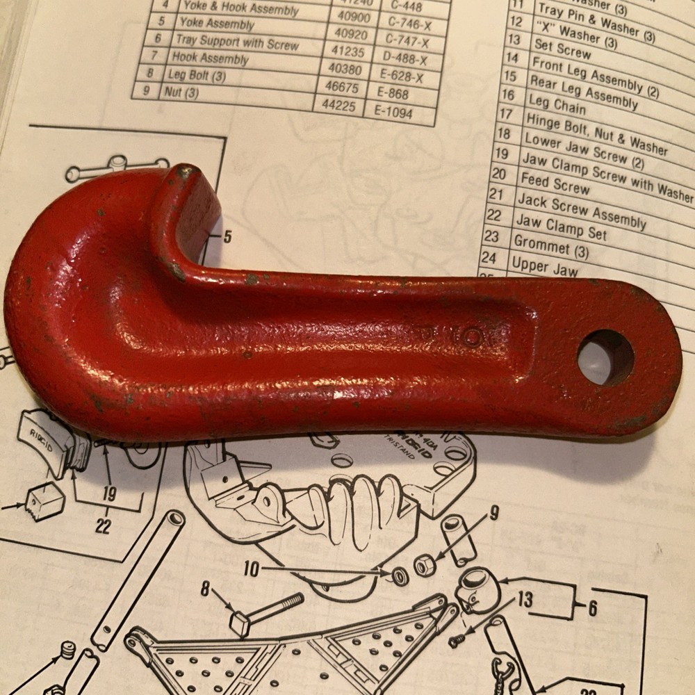 Ridgid40-A Tristand Replacement Hook 40380