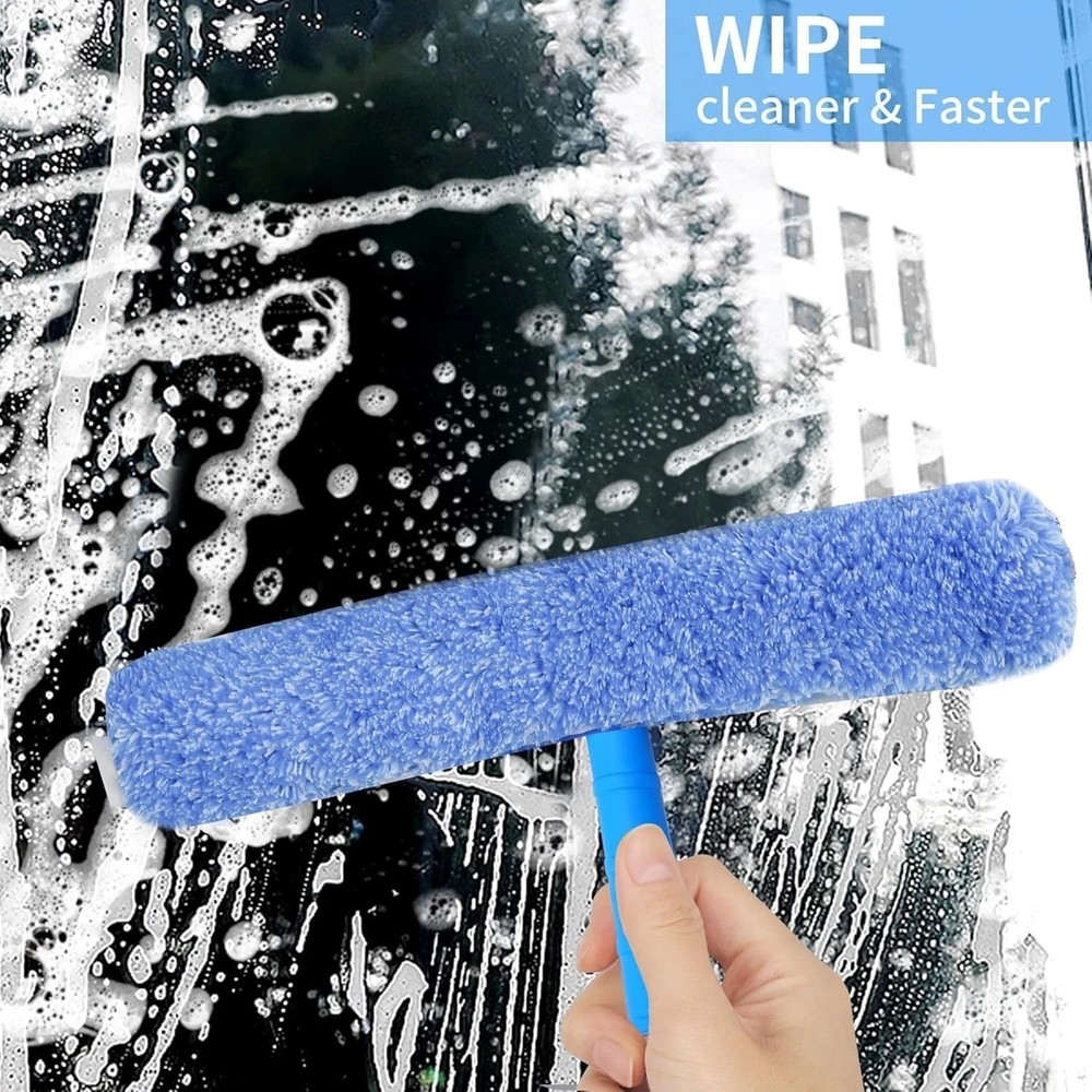 Window Cleaning Kit,Window Cleaning Squeegee kit with Bucket&Microfiber Scrub...