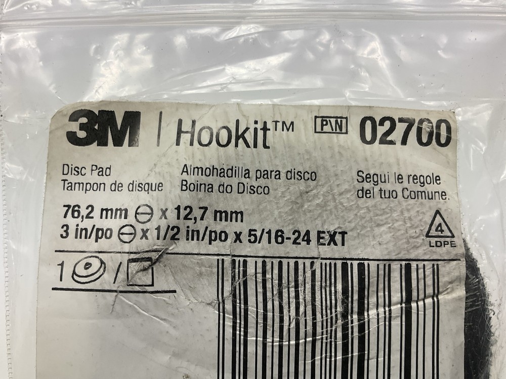 3M 02700 Hookit Disc Pad 3" For DA Sander (5/16-24 Thread)