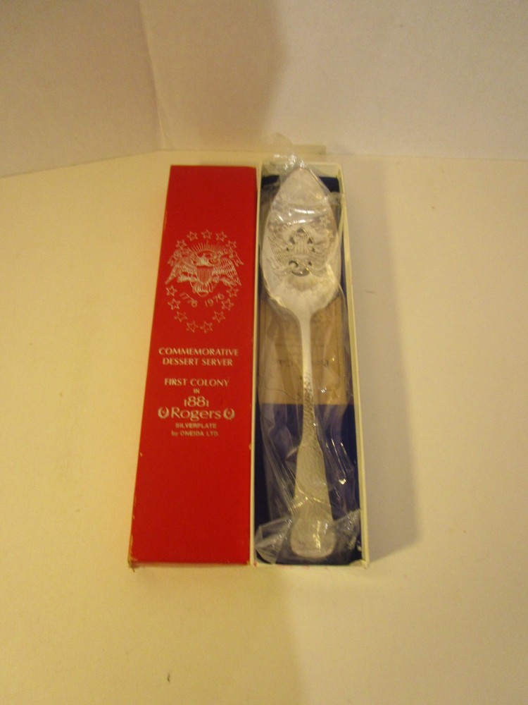 Rogers by Oneida Commemorative Dessert Server First Colony 1881 New #T31