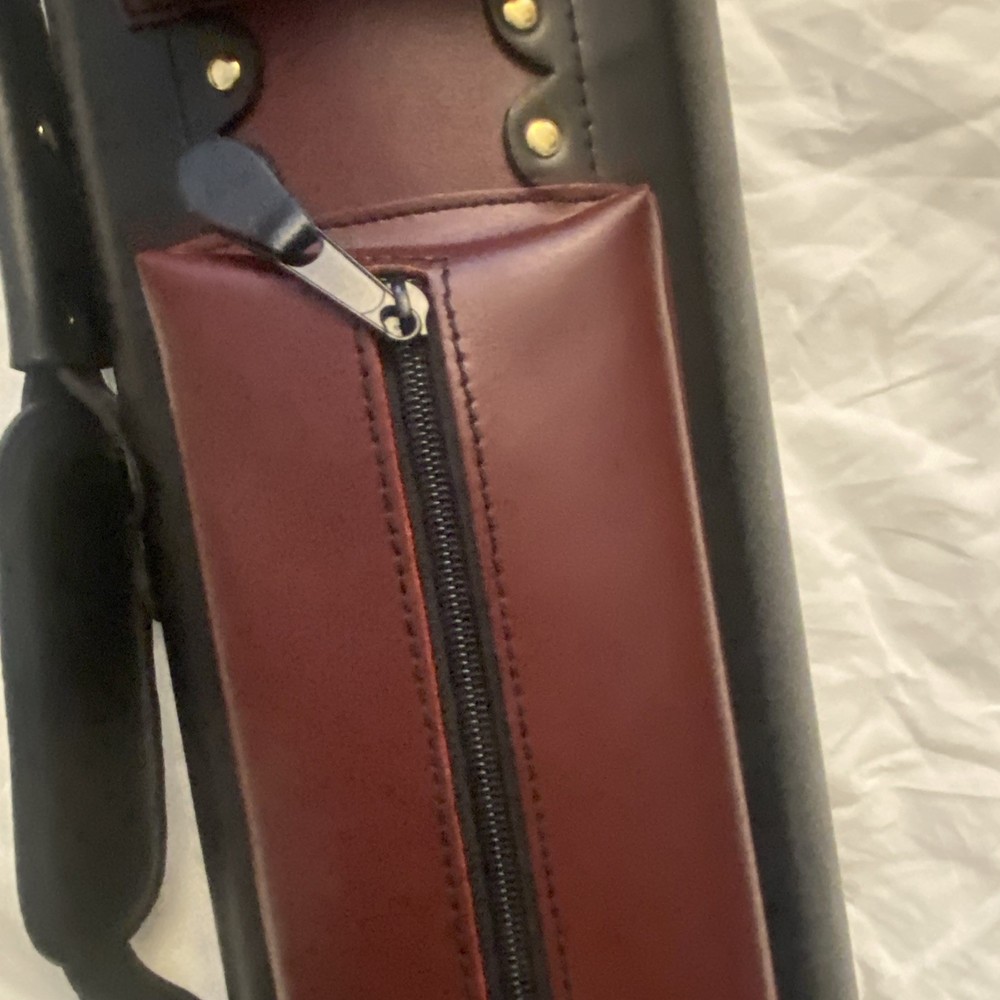 Pool Case 3x7 Inverted Leather Cowboy Case - Brown & Black