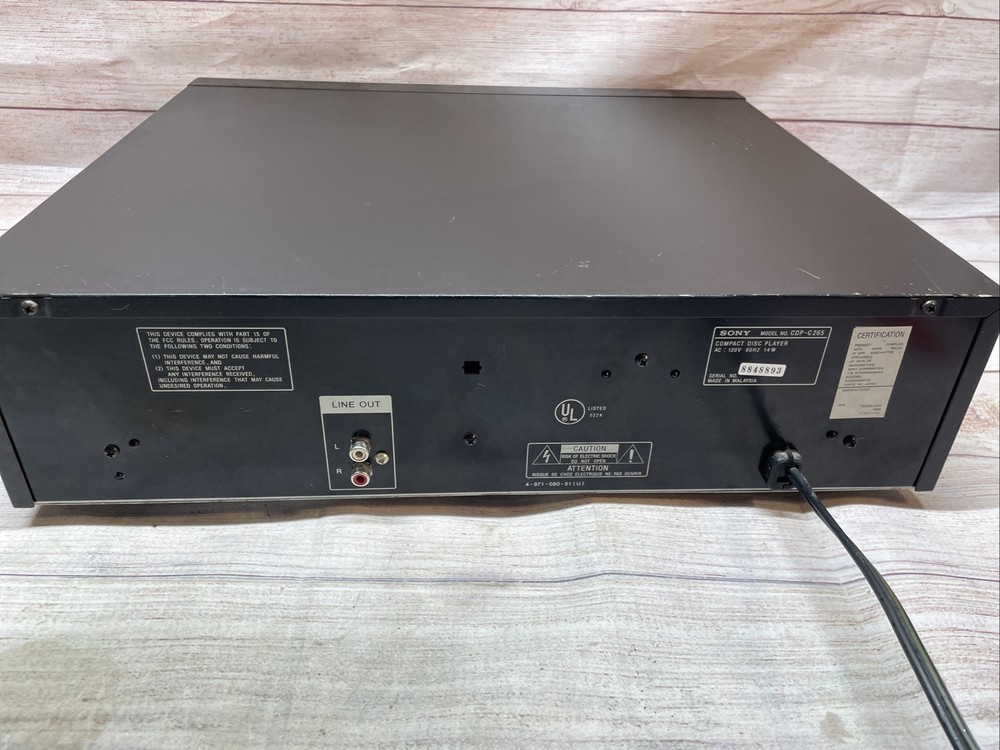 Sony CDP-C265 5-Disc Carousel CD Player Changer - TESTED & WORKING!