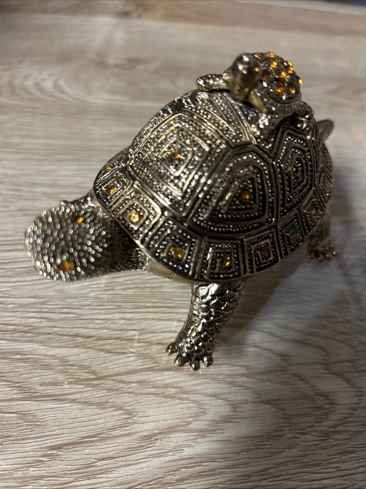 Bombay Co. Brass Turtle Jeweled rhinestone Trinket Box
