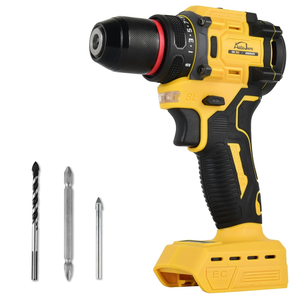 3/8" Cordless Drill Driver for Dewalt 20V Battery, Brushless Compact Drill Tool
