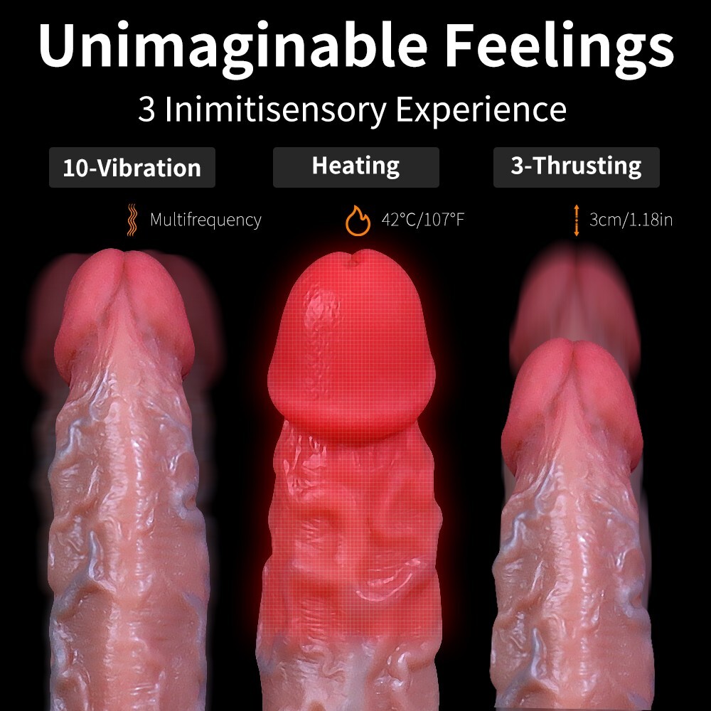 Telescopic Realistic Thrusting Dildo-Vibrator Sex-Toy for-Women-Remote Control