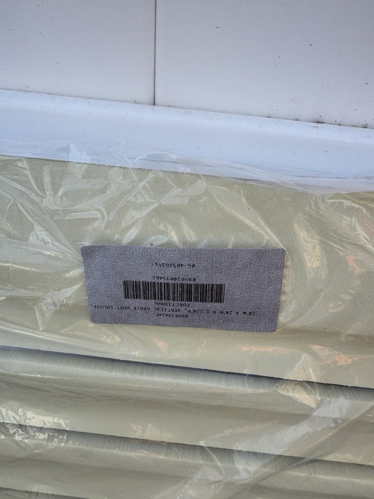 24 In. X 24 In. Square Primed Polyurethane Paintable Gable Louver Vent Functiona