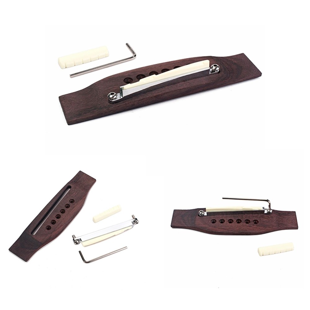 Strings Bridges Adjustable Shaft Saddle Nut for 6 String Folk Acoustic Guitar