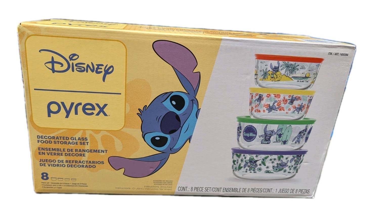 Pyrex Disney Decorated Glass Food Storage Container 8 Piece Set