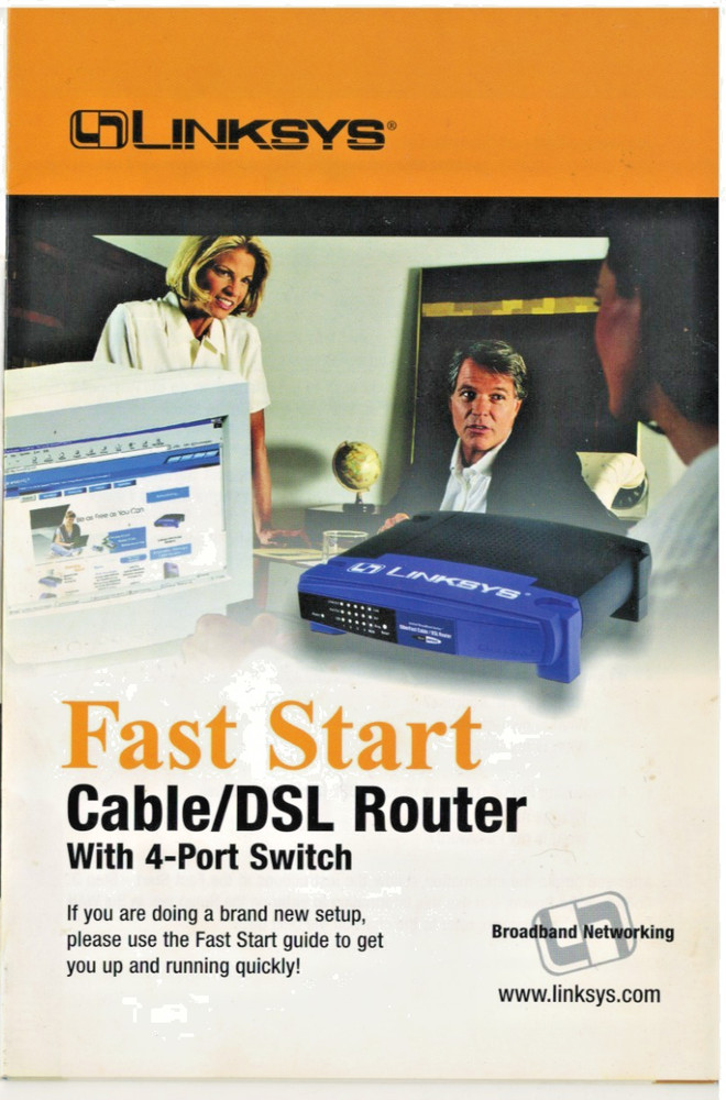 Vintage Linksys BEFSR41 User Guide & Setup Disc Only -For Fast Start Router 2002
