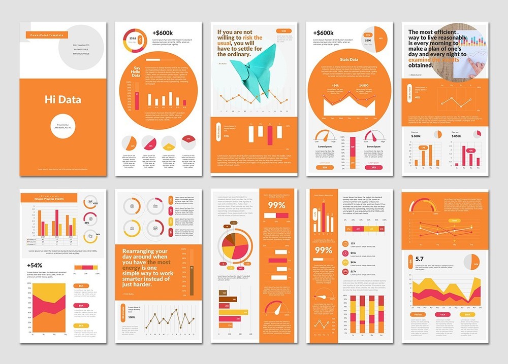 Hi Data PowerPoint Presentation Template by SanaNik