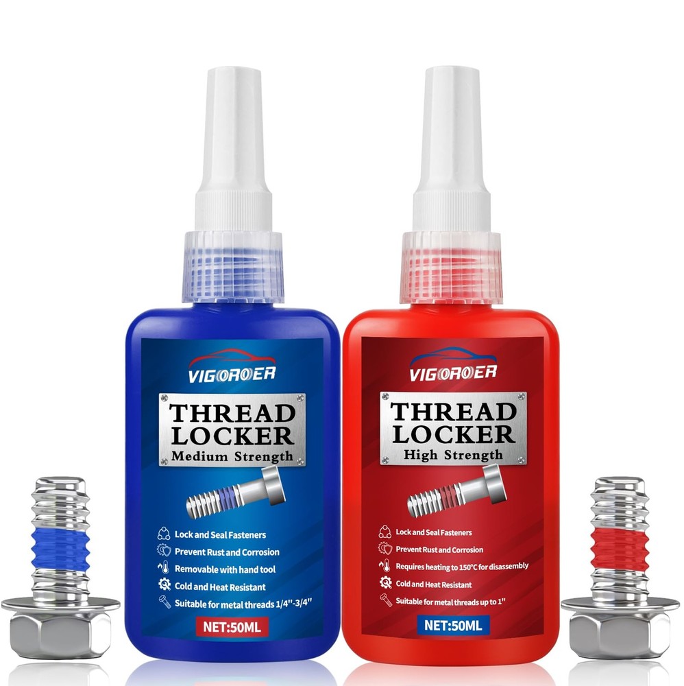 Thread Lock Medium and High Strength, Thread Locker for Nuts, Bolts, Fasteners