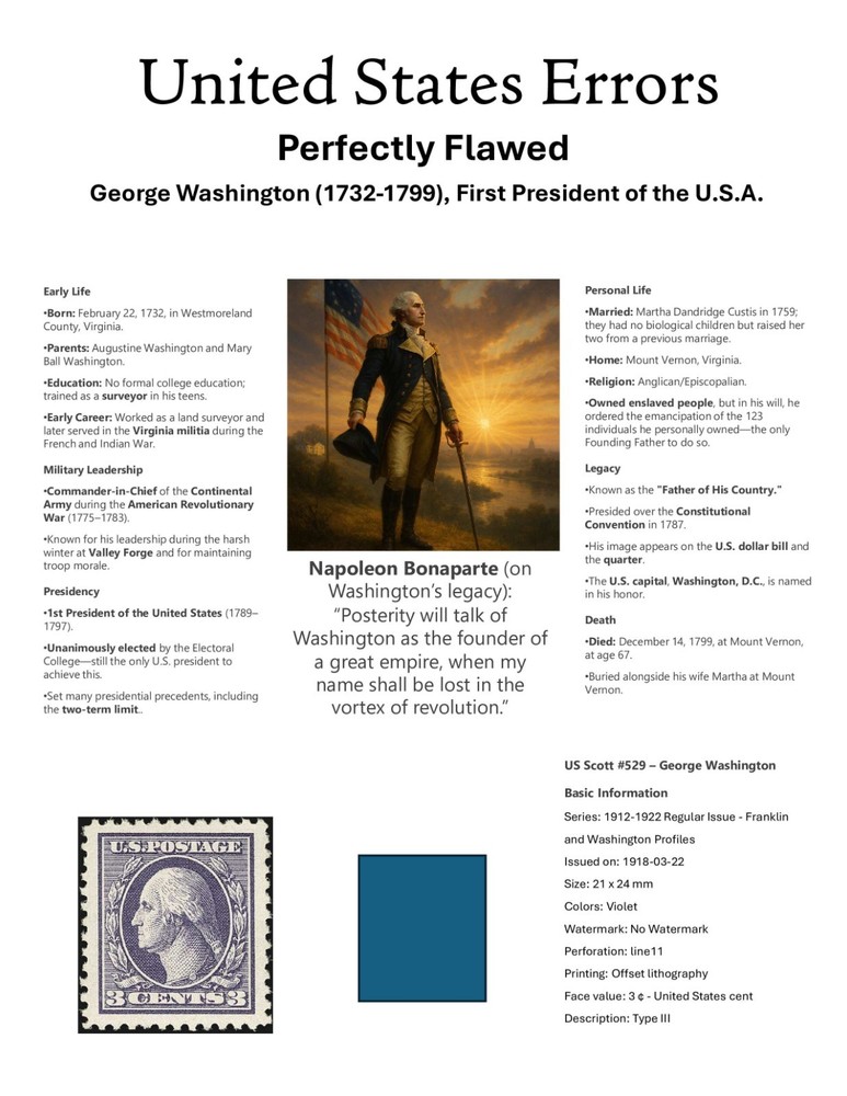 Centsational Custom Presentation Panel For Error SN 529 - 8.5” X 11”