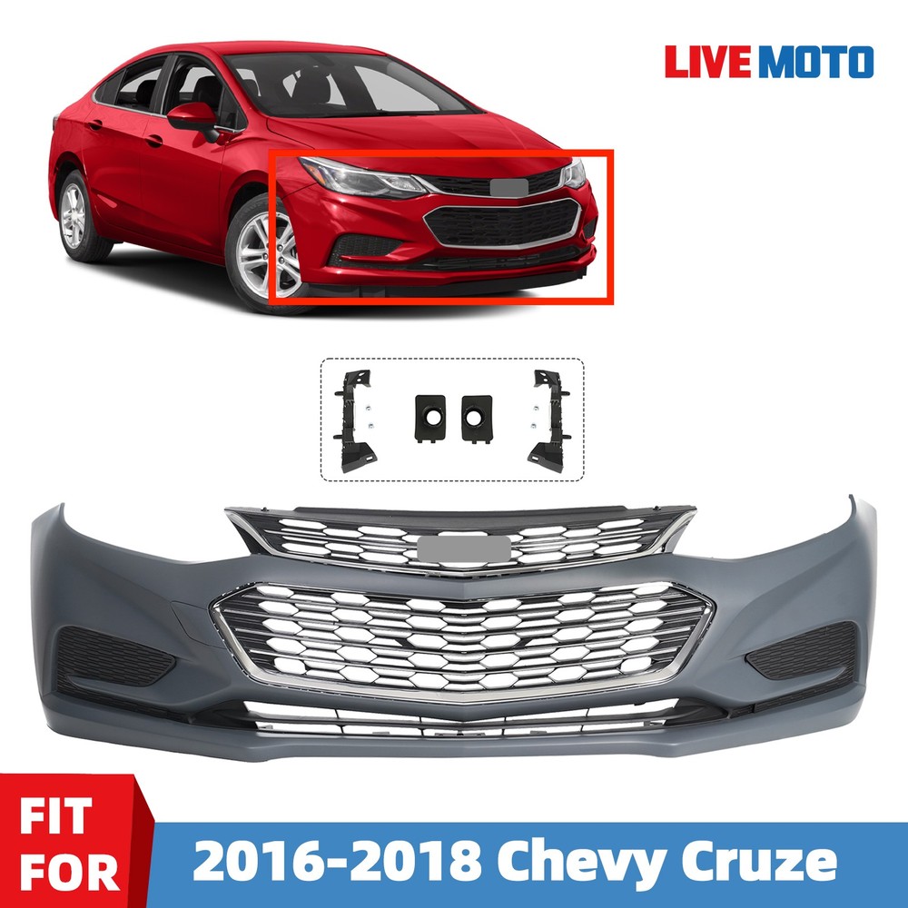 Front Bumper Cover Grille Assembly Fit For 2016 2017 2018 Chevy Cruze