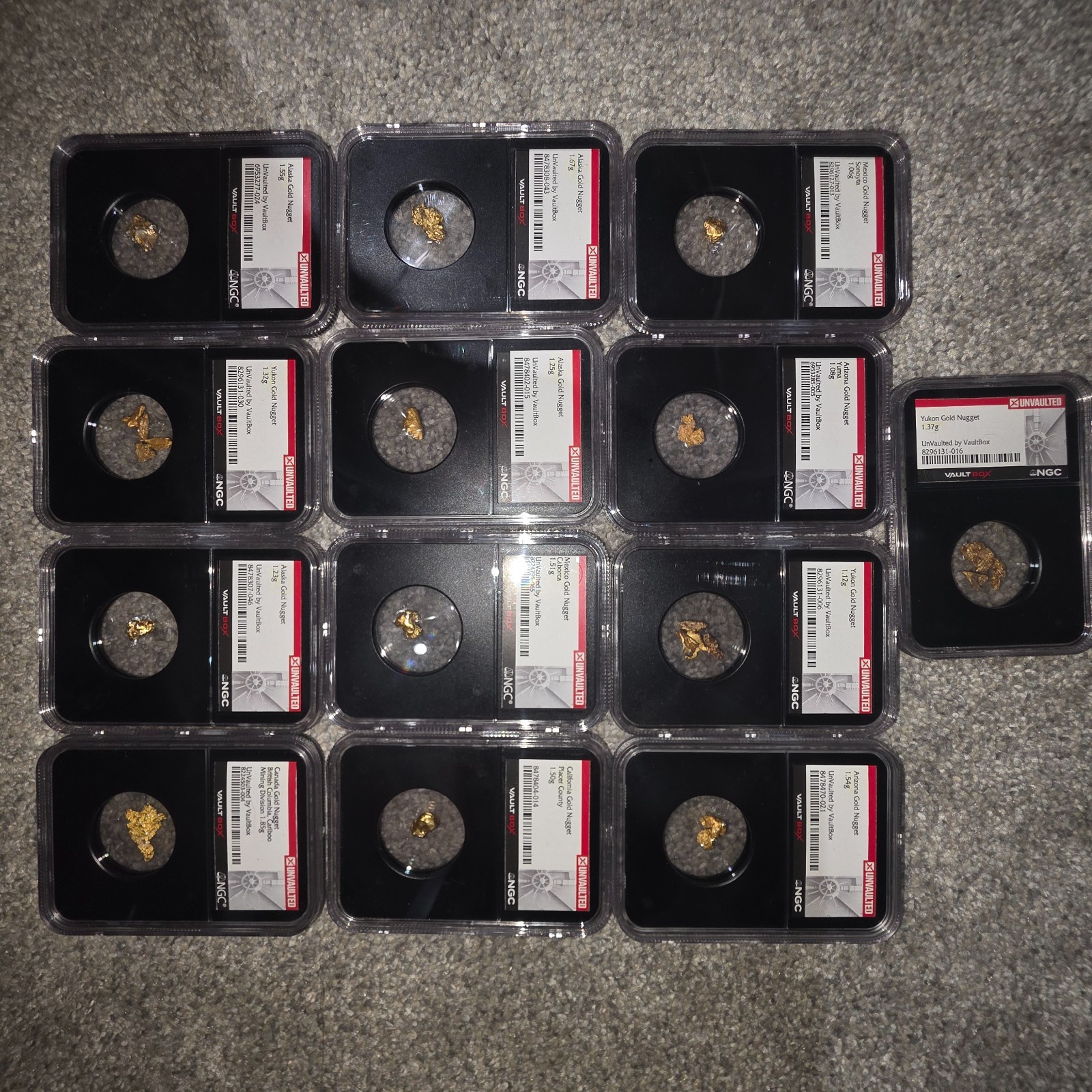 Alaskan gold nuggets 18.02 grams