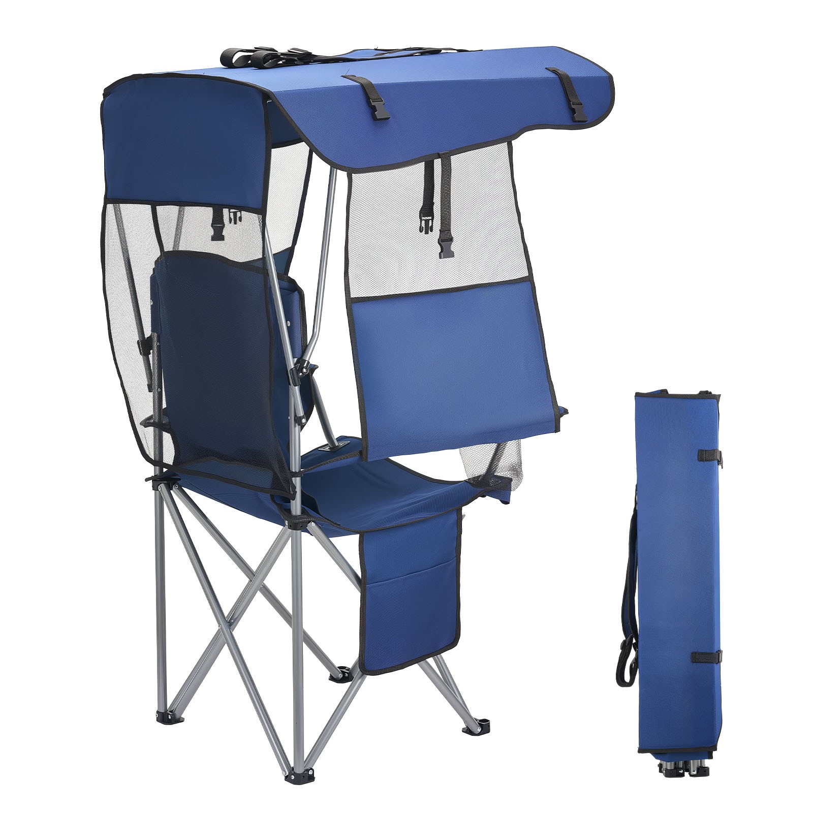 Uimoso Folding Camping Chair with Canopy, 330lbs Capacity, 2 Cup for Outdoors