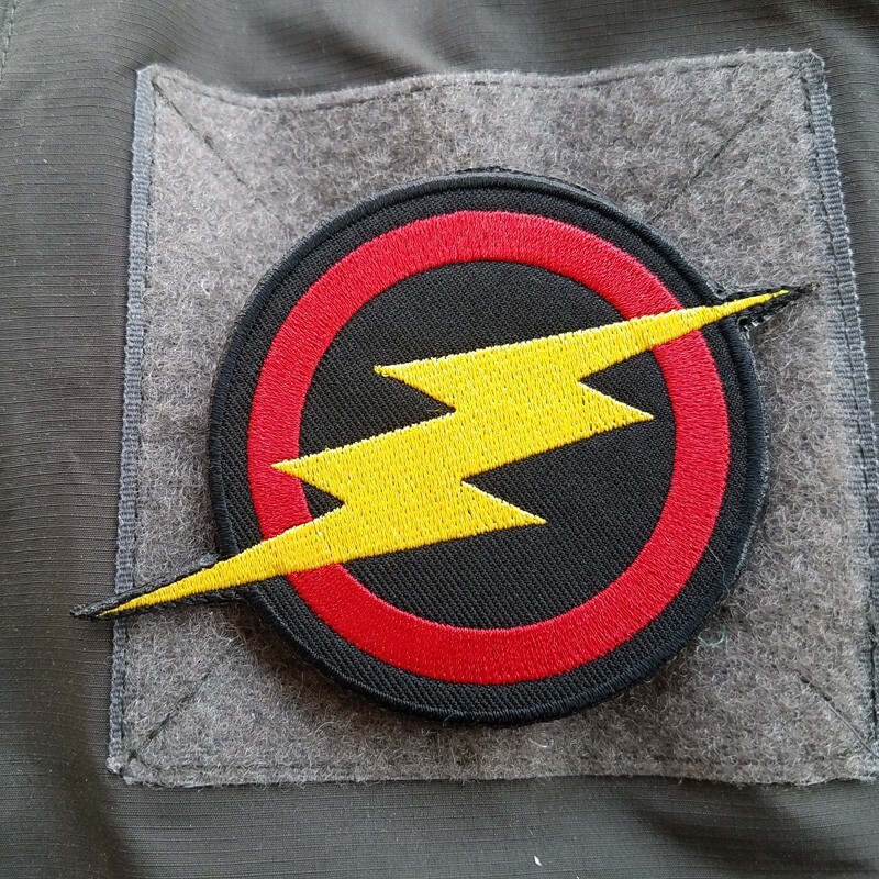 The Flash Superhero Lightning Bolt Red&Black Logo Embroidered Hook/Loop Patch