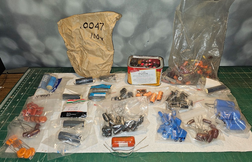 Large Lot of Capacitors - Mixed Values and Makers