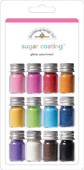 Crafts Doodlebug Glitter Sugar Coating 12 Jars Assorted Colors