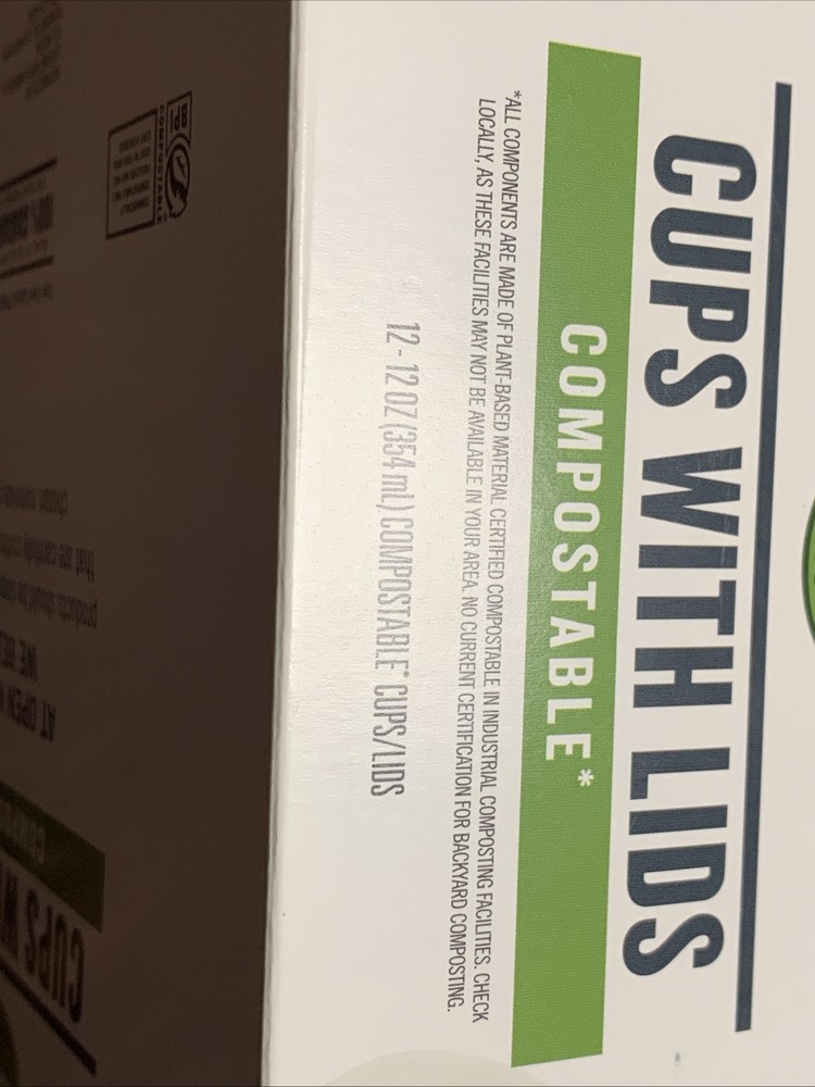 New Sealed Open Nature Cups with Lids Compostable