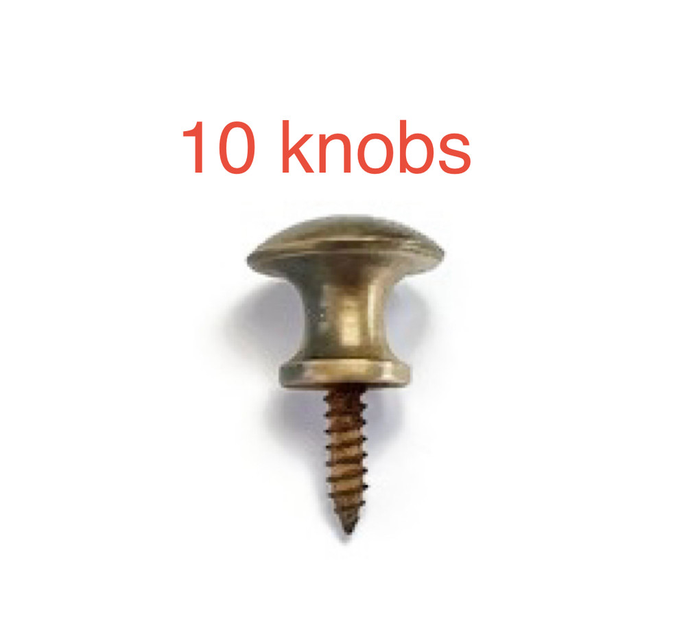 10 solid BRASS 1/2" inch heavy small knobs screw fix kitchen cabinets 15mm