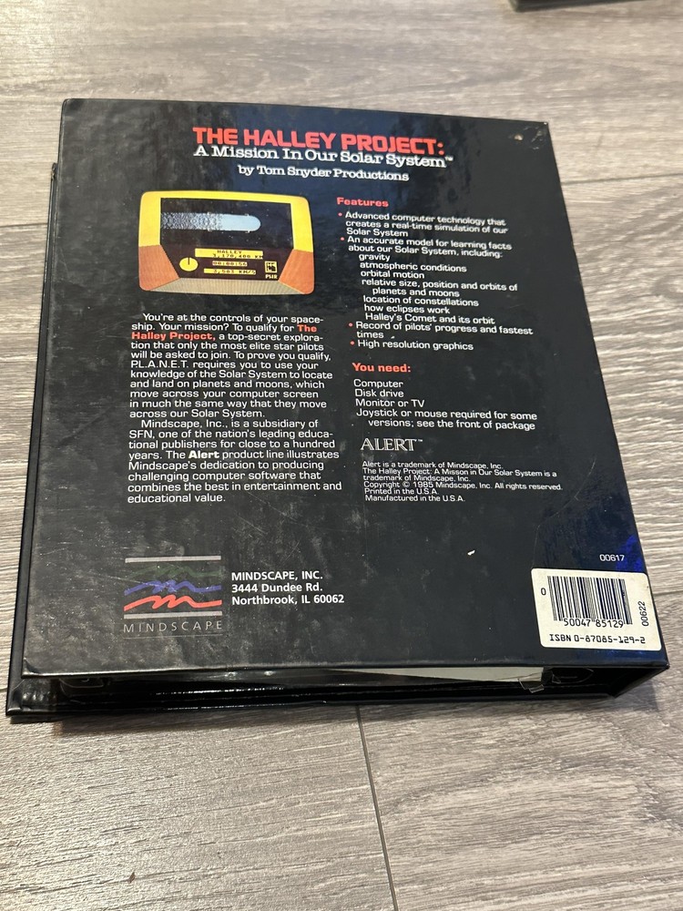 Vintage The Halley Project Atari Commodore Big Box Game Mindscape 1985 Complete