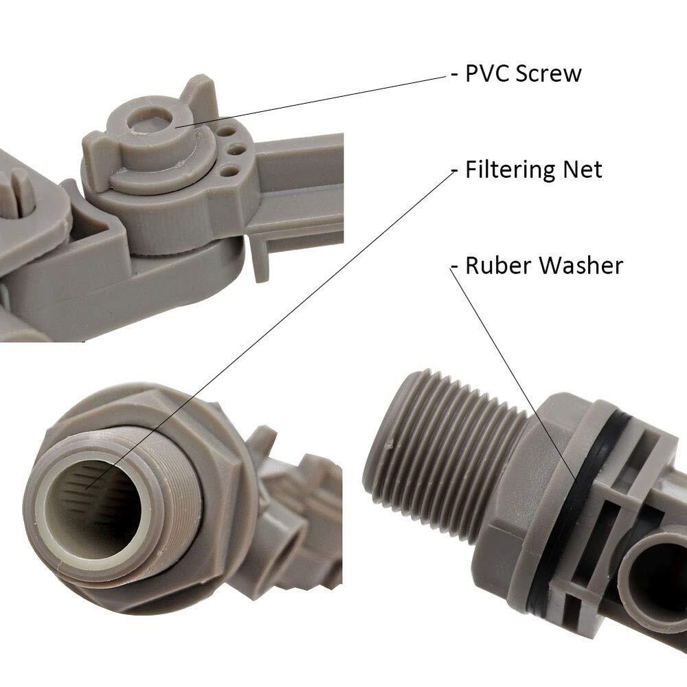 MACGOAL Water Float Valve with Adjustable Arm Grey Float Ball Valve 3/4 Float...