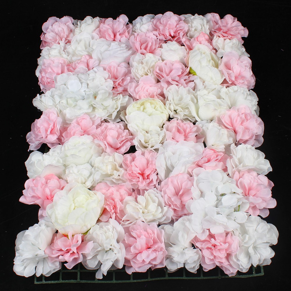 6pcs Artificial Flowers Wall Panel Rose Hydrangea Wedding Party Backdrop Decor