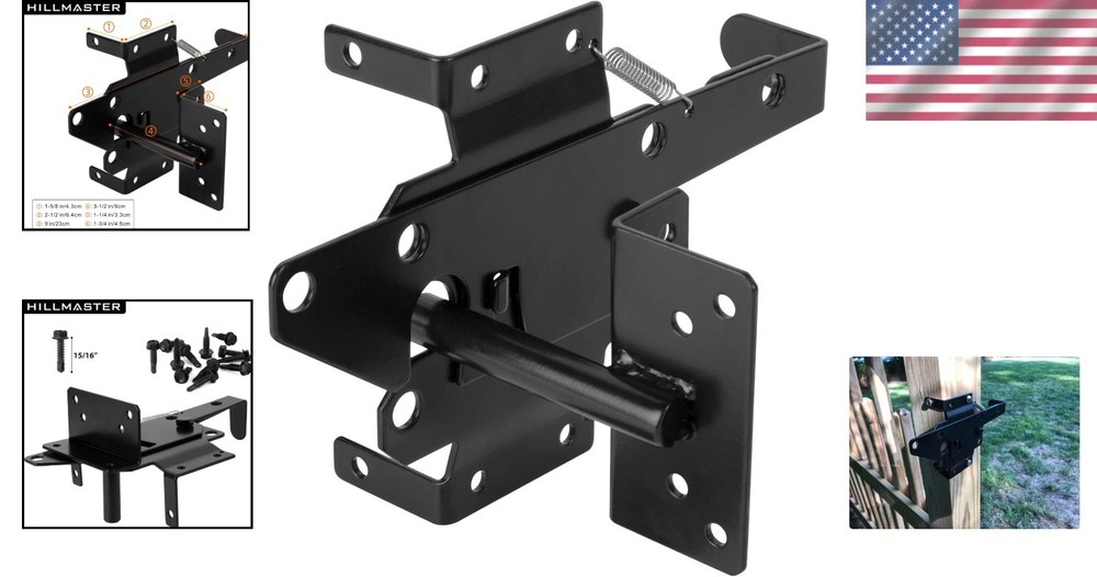 Alloy Steel Black Automatic Gate Latch for Enhanced Security & Durability