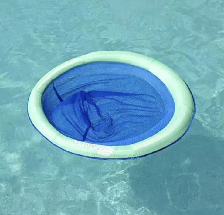 NWT Swimways Spring Float Chair Papasan, Aqua