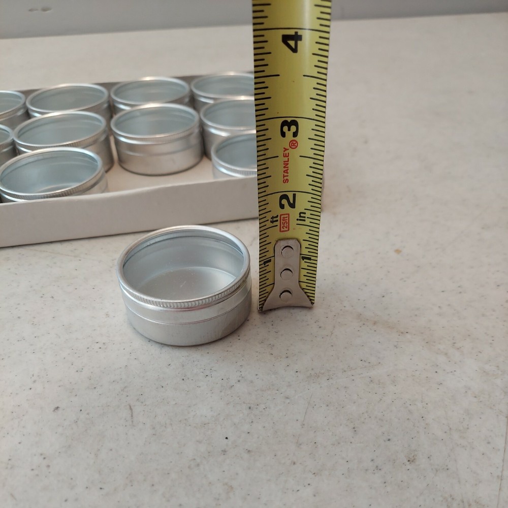 12 2"×1" Tin Cotainers With Clear Covers