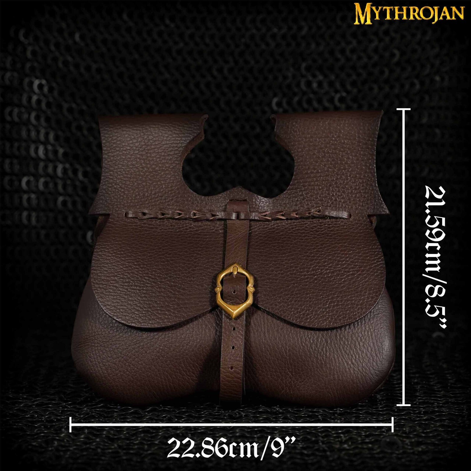 Medieval Leather Belt Bag Pouch Renaissance Cosplay Waist Bag Buckle Purse Brown