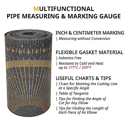 Pipe Wrap Around, Grey Pipe Measuring Tool, Flex Angle Measuring and Marking