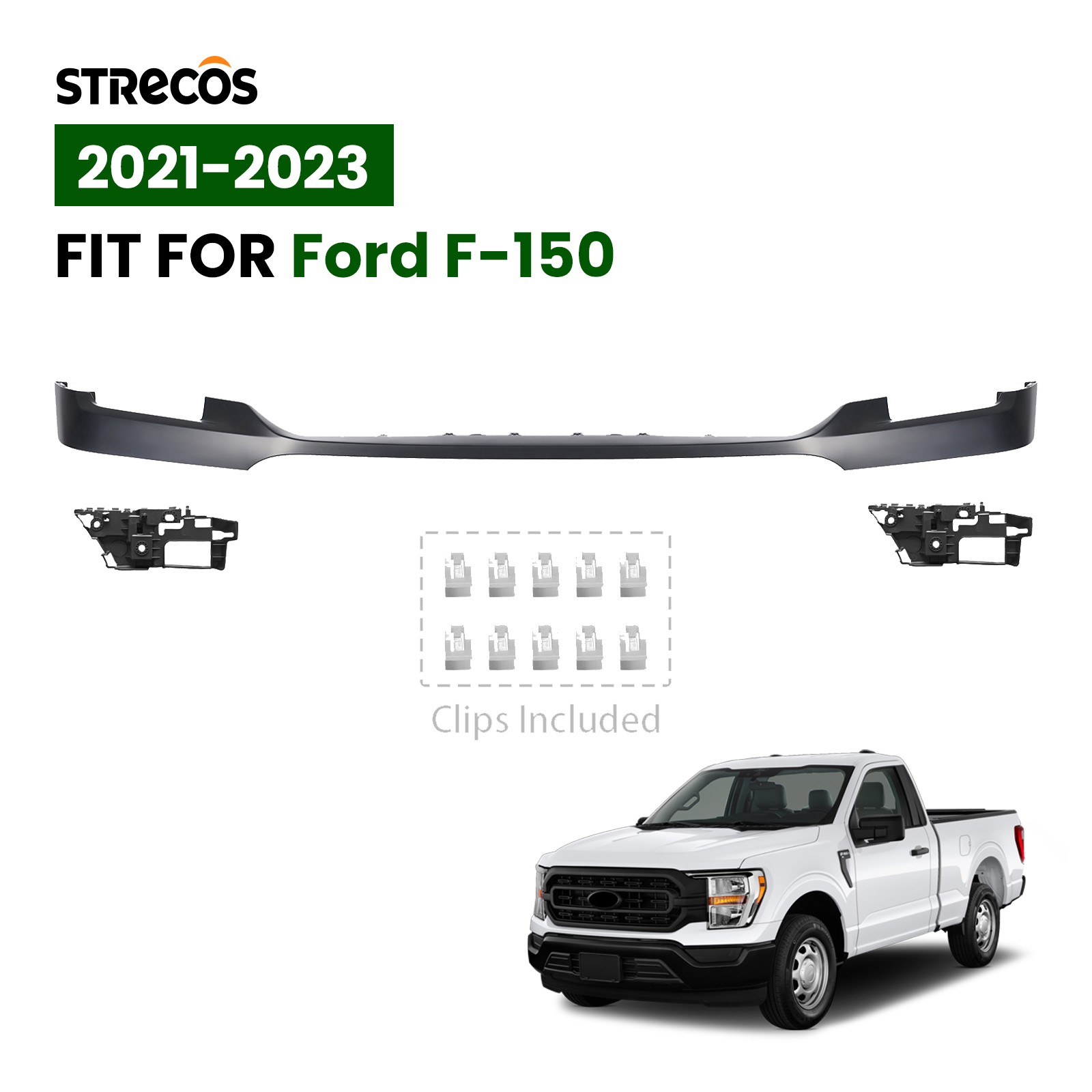 Front Bumper Cover Upper Molding Trim For 2021 2022 2023 Ford F-150 Primed Black