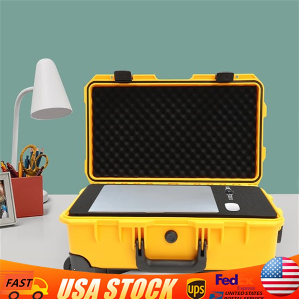22" Camera Hard Case Protective Roller Waterproof Camera Carrying Case w/Foam