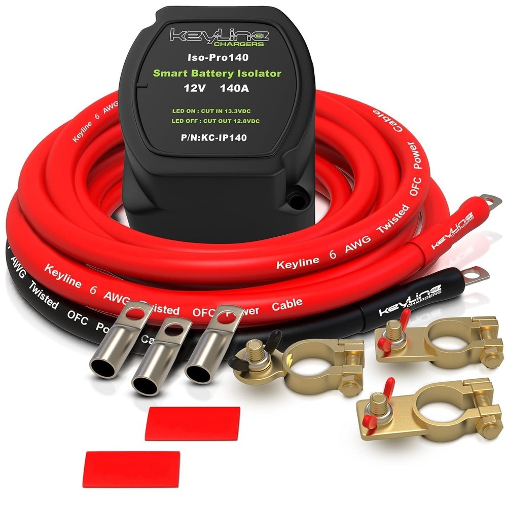 Dual Battery Isolator Kit 12V with Voltage Sensitive Relay for Efficient Power
