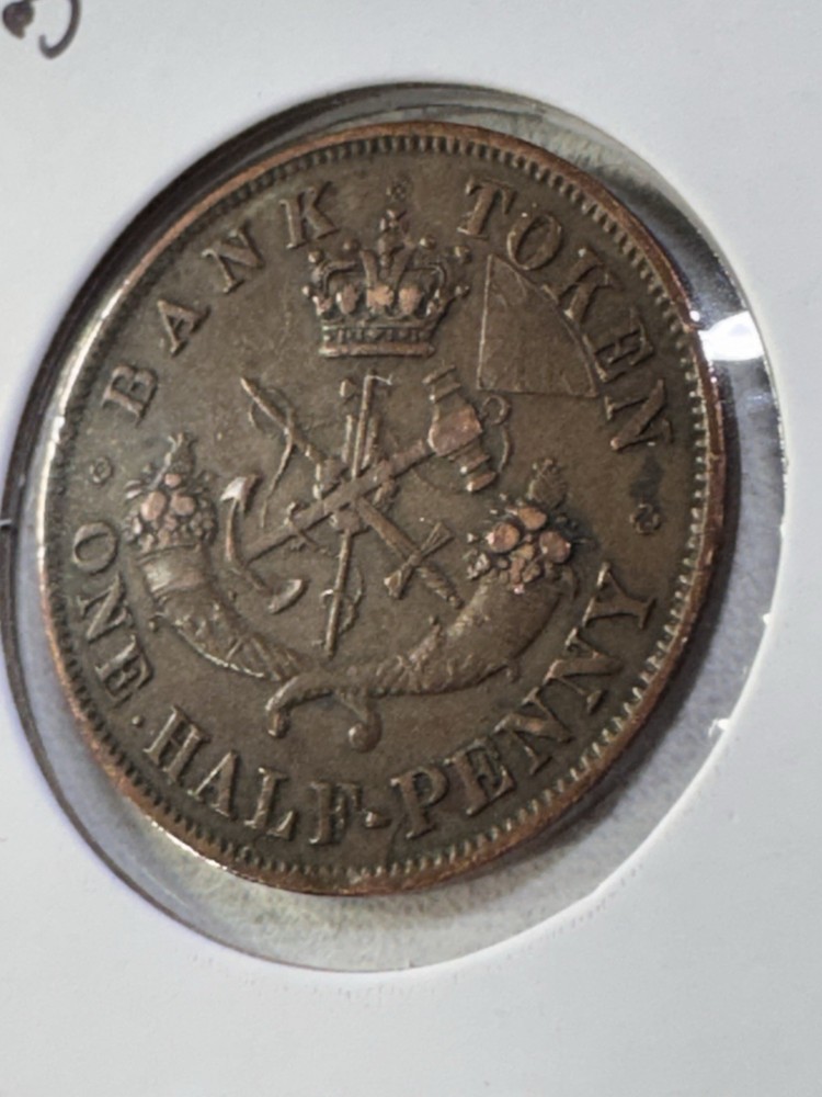 1852 Upper Canada 1/2 Penny Cleaned