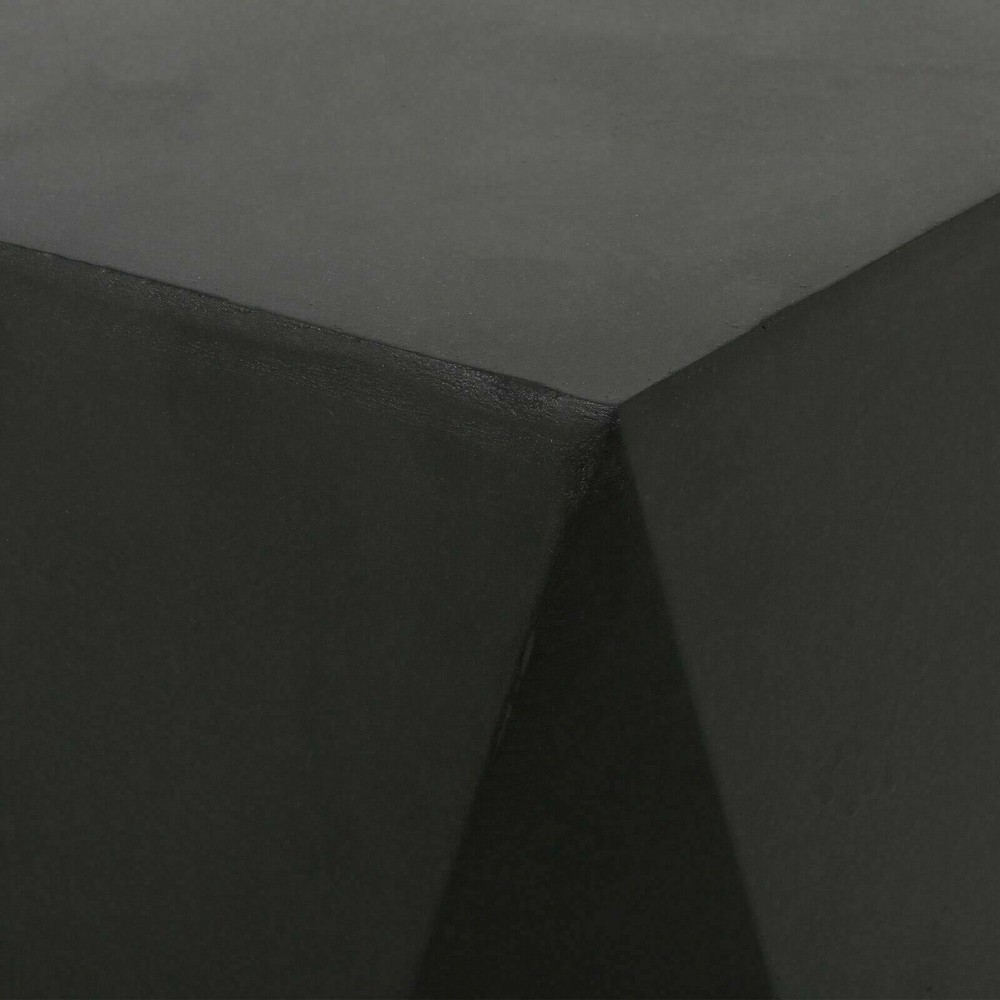 Outdoor Modern Geometric Side Table, Matte Black