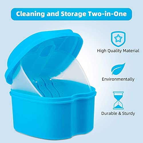 Denture Retainer Container Case Cleaning Denture Bath Box False Teeth Storage