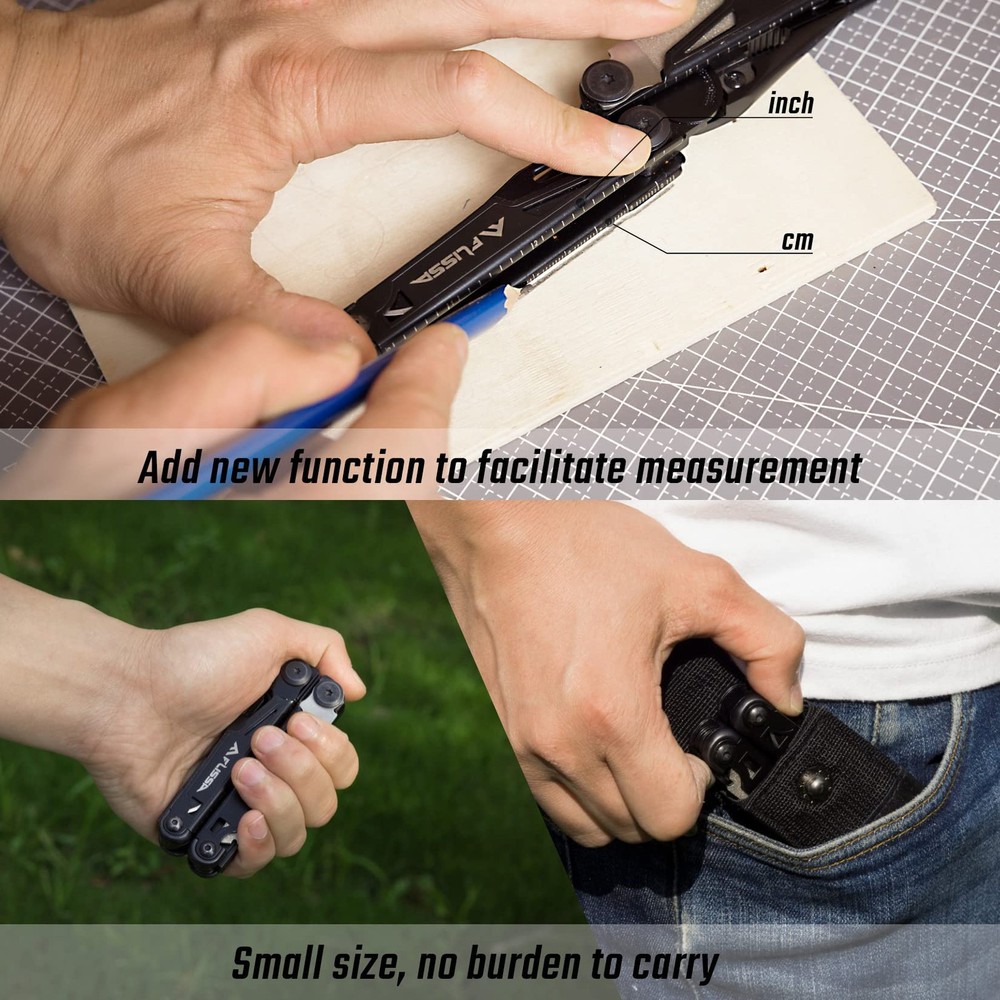 Multitool, 16-in-1 Multitools with Sheath, Stainless Steel EDC Multitool, Poc...