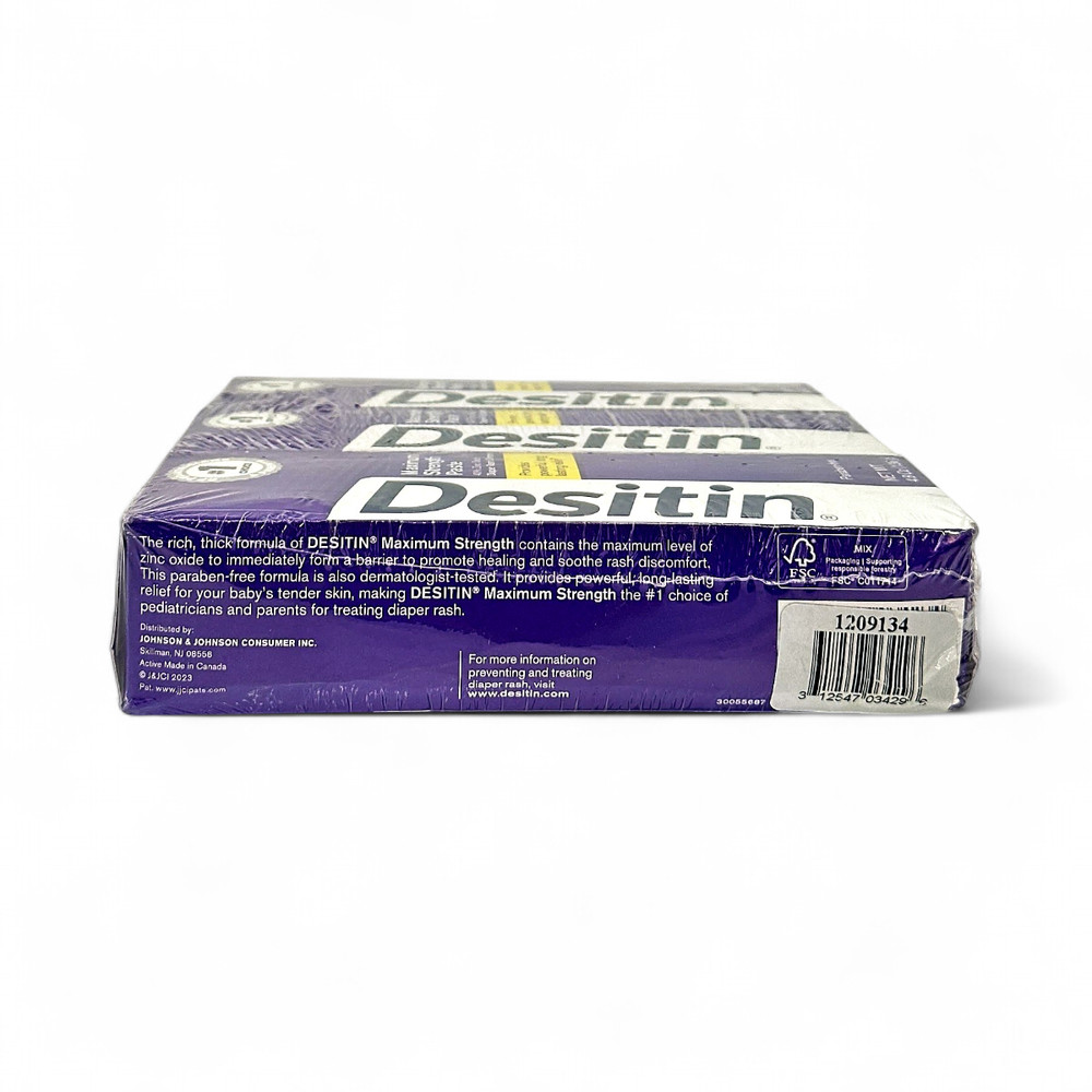 Desitin Maximum Strength Diaper Rash Ointment Paste 4.8 oz 3-Pack