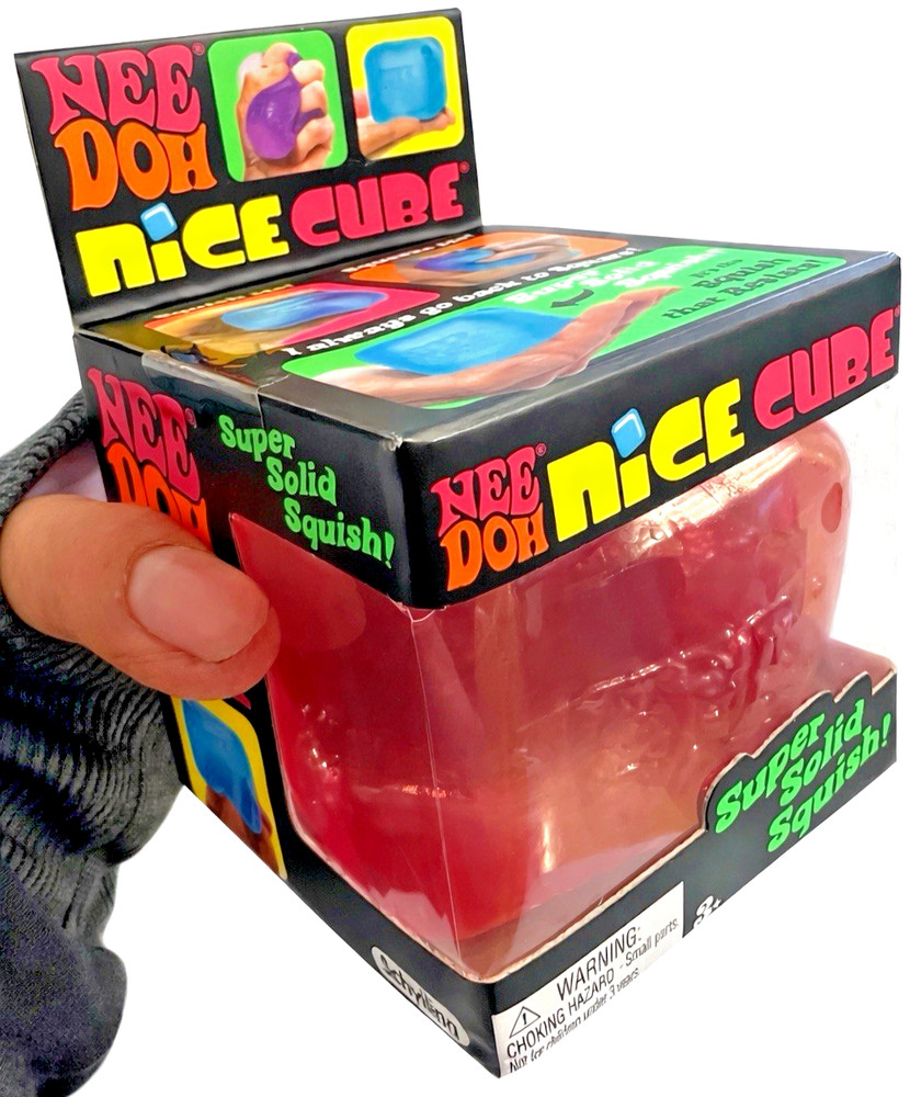 NeeDoh Nice Cube PINK Super Solid Squishy Sensory Stress Toy NEW