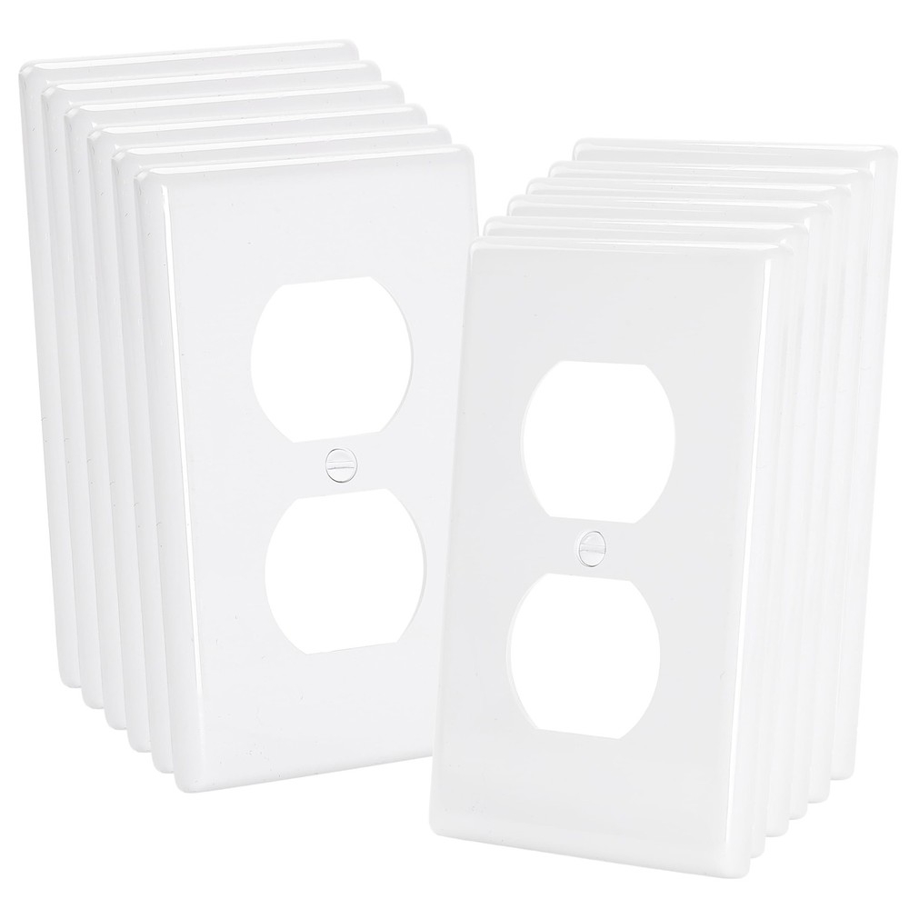 Bates- White Outlet Covers, Wall Plates, Pack Standard Size, 12 Pack,