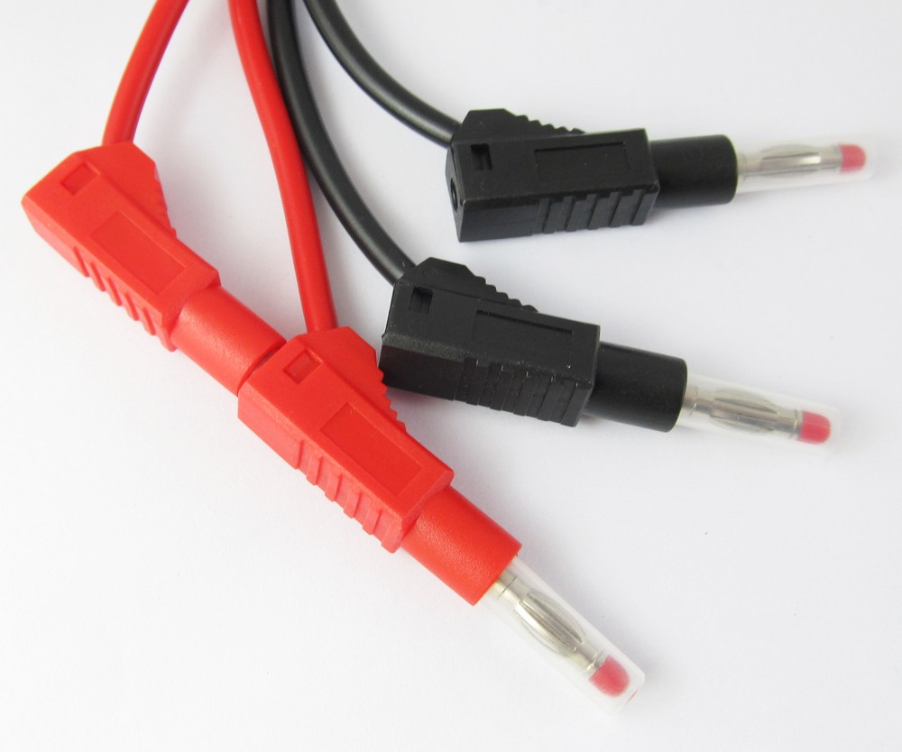 1 Pair 4FT Dual Transparent Flexible Stackable 4mm Banana Plug Silicone Cable