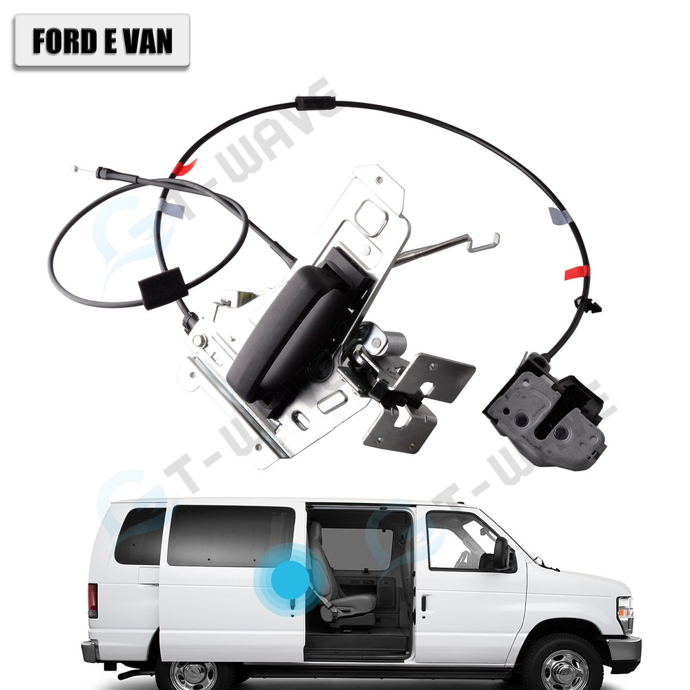 New Right Sliding Door Latch Assembly W/Handle for 1992-2019 Ford E150 E250 E350