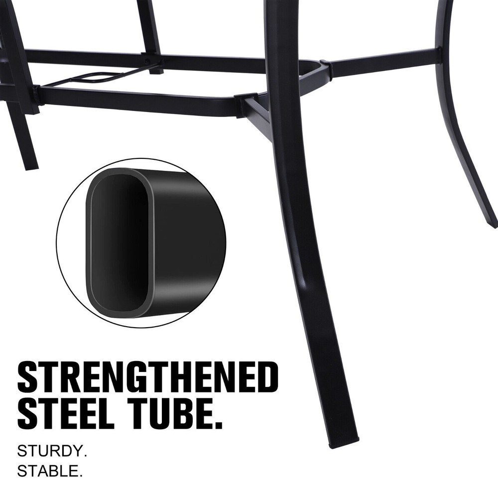 Outdoor Table Patio Dining Table Rectangular Metal Table for 6 Person