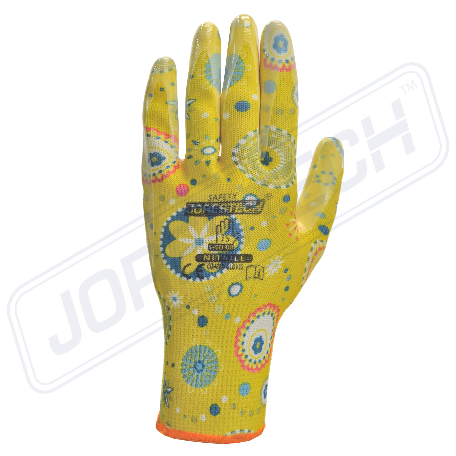 Garden Gardening Yard Gloves Nitrile Dipped Anti-Slip Knit Wrist 4 pairs NEW