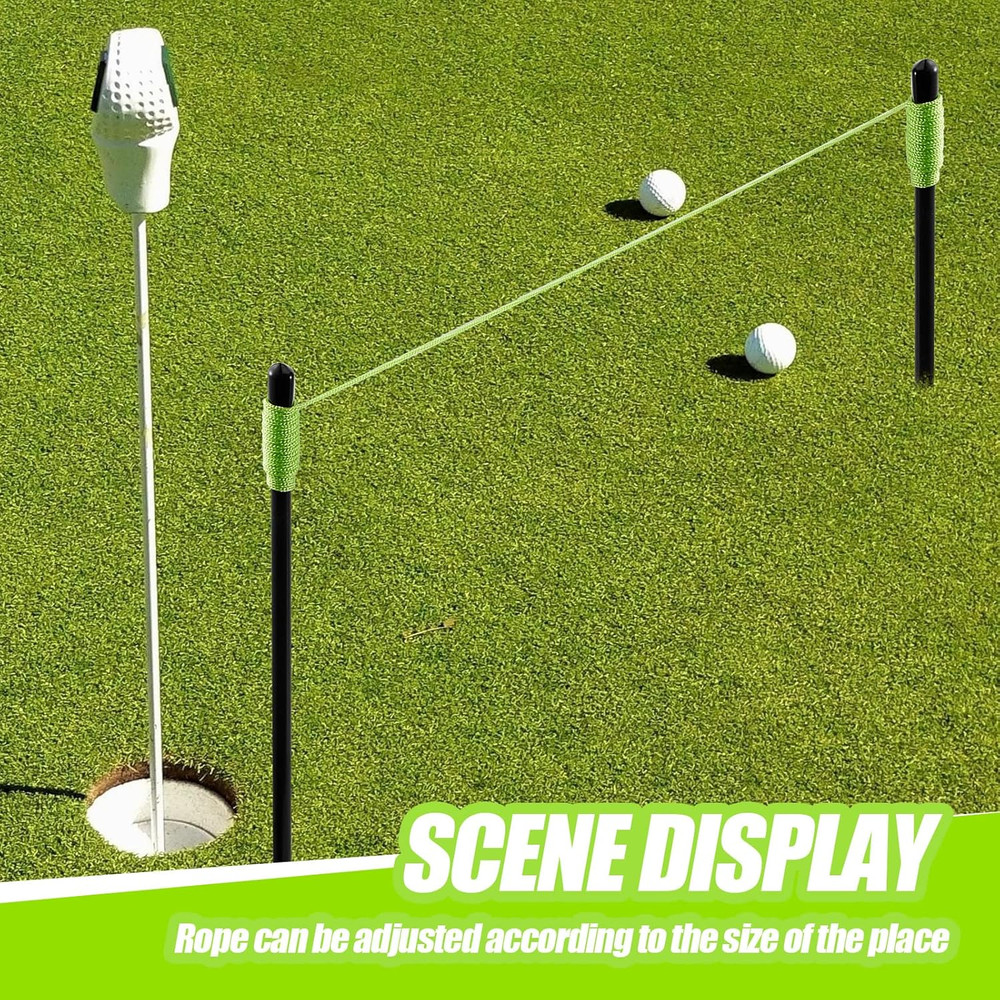 2 Pieces Golf Alignment String Line Putting Aid with Pegs Training String Gui...